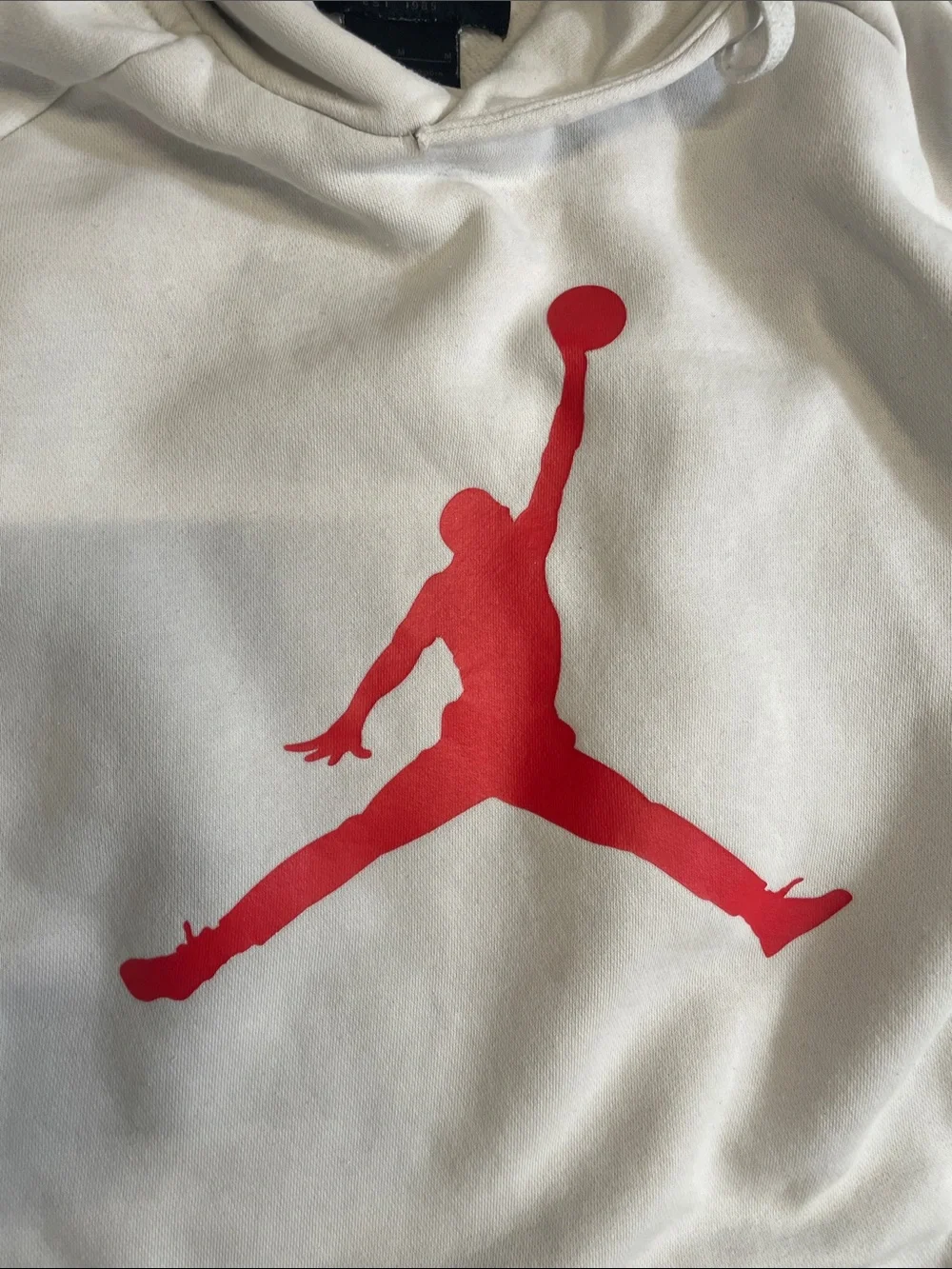 Jordan White Hoodie with Red Jumpman Logo